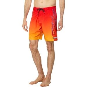 Hurley Men's Phantom Nascar Flames Drawstring Board Shorts Orange Red 29